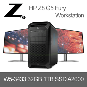HP Z8 G5 Fury W5-3433 4.0 16C / 32GB / 1TB SSD / A2000