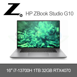 HP ZBook Studio 16 G10 / Win 11, i7-13700H, 1TB SSD, 32GB, RTX4070 8B, 3y